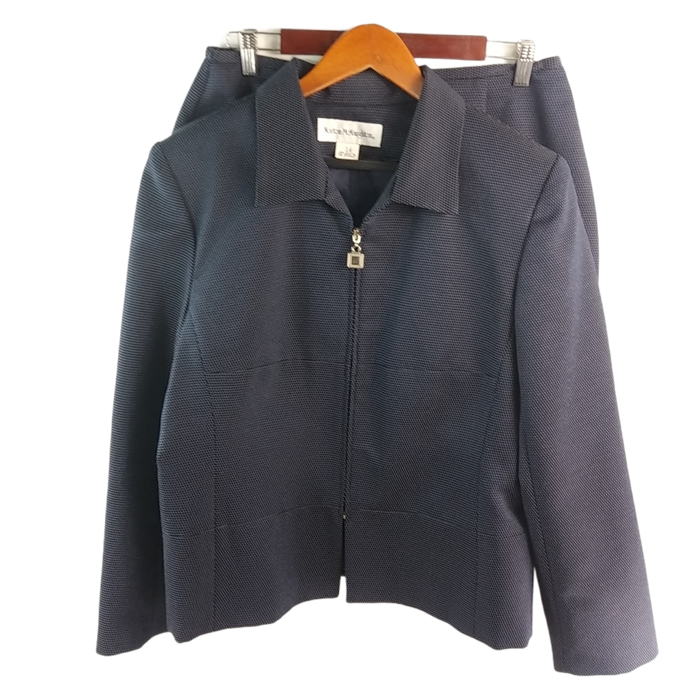 Norton McNaughton 16 Darkest Navy Skirt Suit Plus